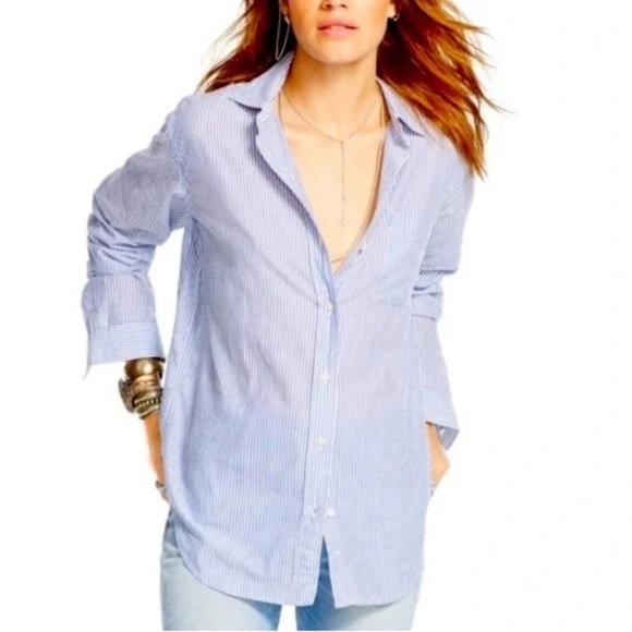 EUC - Ralph Lauren Denim & Supply Striped Boyfriend Shirt - Size M - Picture 1 of 8